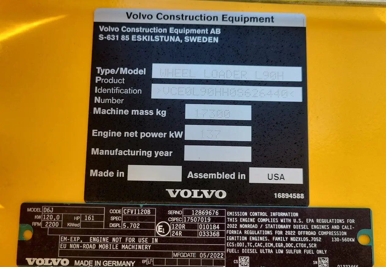 2022 Volvo L90H wheel loader For Sale | Low Hours | Live Auction