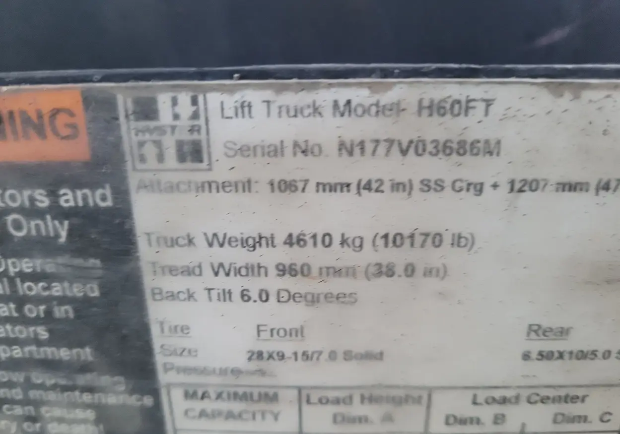 2015 Hyster H60FT Forklift For Sale | Low Hours | Live Auction
