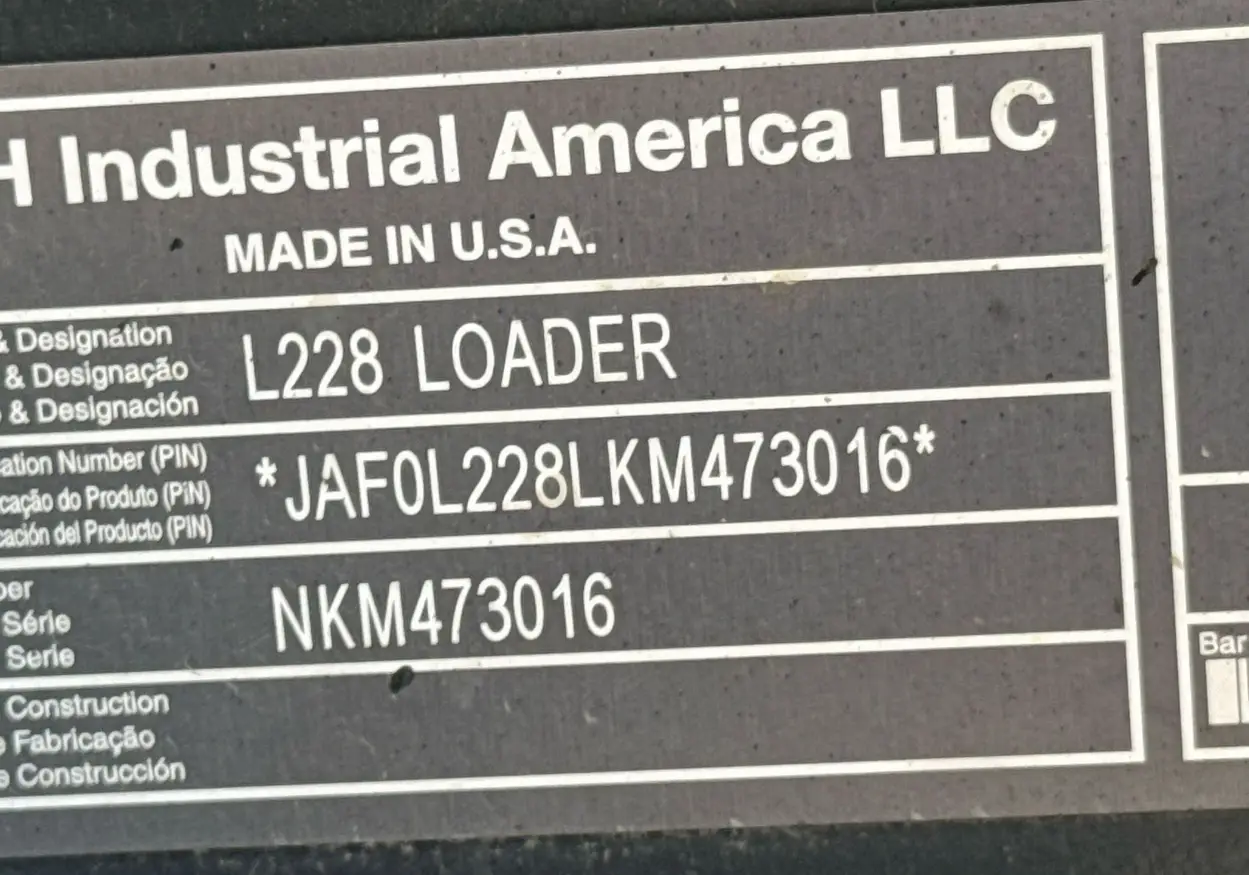 2019 New Holland L228 skid steer loader