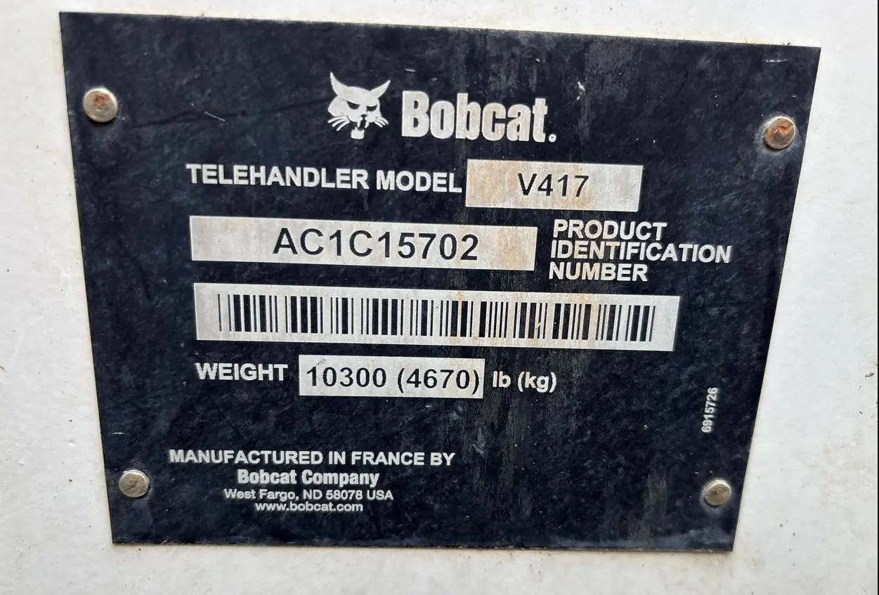 2016 Bobcat V417 telehandler
